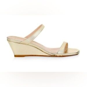 Aleena Metallic Leather Wedge Mules